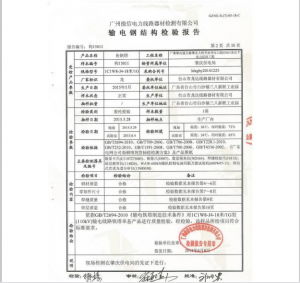 產(chǎn)品檢驗報告