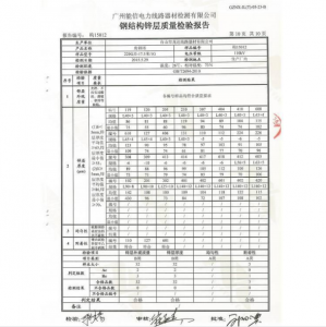 產(chǎn)品檢驗報告