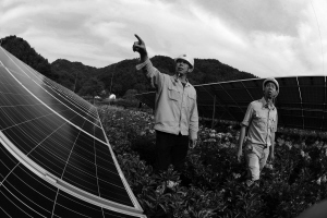 國網(wǎng)陜西省電力公司結合陜西省“治污降霾˙保衛(wèi)藍天”五年行動計劃和陜北新能源裝機規(guī)?？焖僭鲩L的實際，在能源供給側實施清潔替代，促進清潔能源消納；在能源消費側大力實施“一地一品”電能替代工程，走出了一條探索推廣、打造品牌、全面建設的“兩個替代”之路。供電員工為居民介紹節(jié)能家電