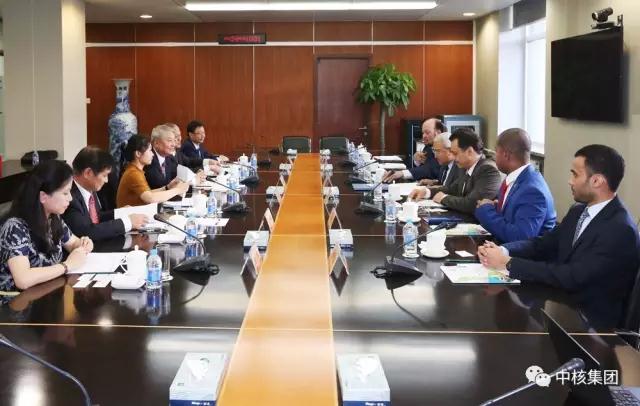 8月24日，中核集團(tuán)董事長(zhǎng)王壽君在集團(tuán)公司總部會(huì)見(jiàn)了沙特核能與可再生能源城主席哈希姆&dot;耶瑪尼。雙方就核能合作等事宜進(jìn)行了交流，并就深化后續(xù)合作進(jìn)行了探討