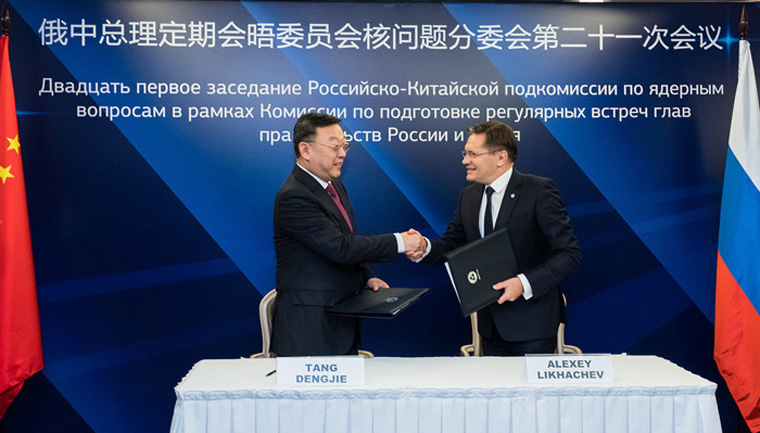 9月15日，國防科工局局長、國家原子能機(jī)構(gòu)主任唐登杰與俄羅斯國家原子能集團(tuán)公司總經(jīng)理利哈喬夫在莫斯科主持召開了中俄總理定期會(huì)晤委員會(huì)核問題分委會(huì)第21次會(huì)議。雙方回顧了一年來的合作，商定了下步工作計(jì)劃