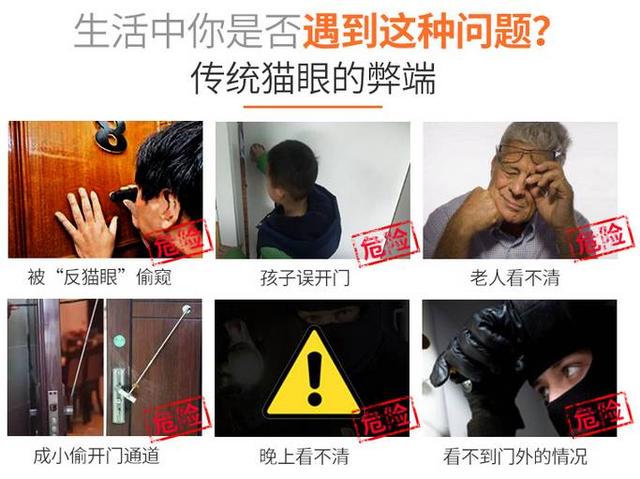 
            	智能貓眼是一種替代傳統(tǒng)貓眼的家居安防產品，是安裝在防盜門上可以24小時自動拍照、感應監(jiān)控的智能可視貓眼。智能貓眼是近幾年進入智能生活后的一種叫法，有時也被人們叫做智能電子貓眼、可視門鈴等，但是不管什么樣的稱呼，相比較傳統(tǒng)光學貓眼來說，增加了監(jiān)控方面和可視方面的功能，是一款能夠代替?zhèn)鹘y(tǒng)的光學貓眼的智能產品