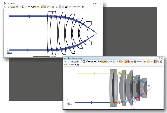 
            	Zemax光學(xué)設(shè)計(jì)軟件功能及通用性O(shè)pticStudio光學(xué)設(shè)計(jì)軟件能夠無(wú)縫轉(zhuǎn)換傳統(tǒng)光學(xué)模式以及雜閃射/照明模式，或者基于射線計(jì)算以及物理光學(xué)傳播結(jié)果。這一廣泛的設(shè)計(jì)能力使得我們能夠在光學(xué)，照明以及激光系統(tǒng)中僅使用OpticStudio一個(gè)軟件來(lái)實(shí)現(xiàn)，節(jié)省了大量時(shí)間與成本