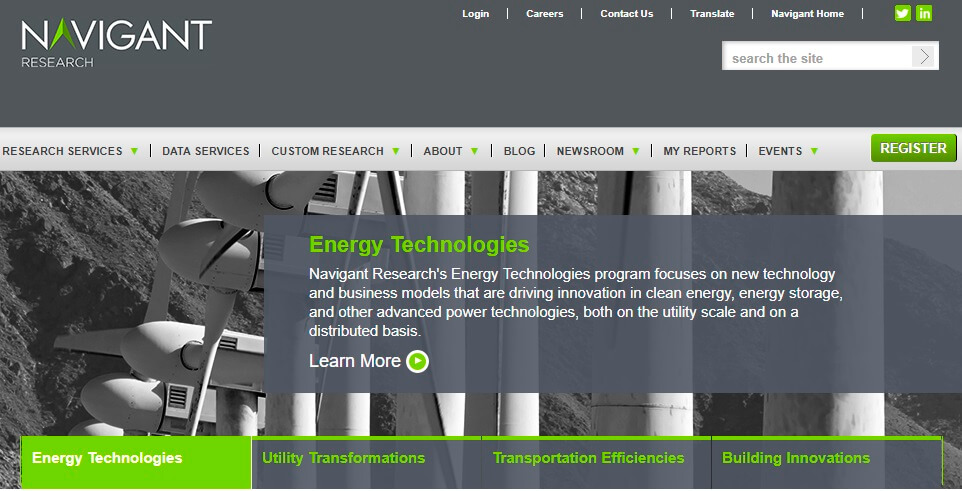 
            	　　美國市場研究機構(gòu)NavigantResearch日前發(fā)布報告稱，施耐德電氣、西門子和Ameresco成為全球頂級的能源服務(wù)類企業(yè)。　　NavigantResearch的報告列出了全球14家一級能源服務(wù)類企業(yè)，并對其發(fā)展戰(zhàn)略和執(zhí)行情況進行對比分析