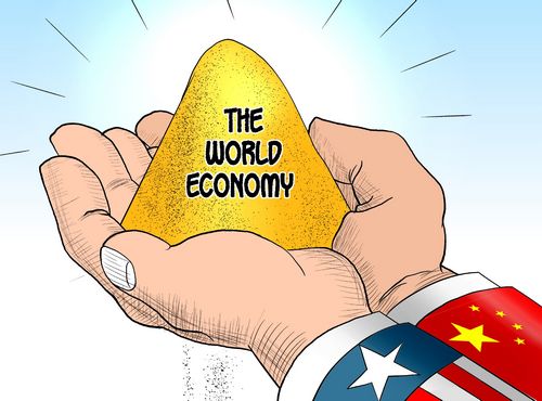 
            	據(jù)英國(guó)經(jīng)濟(jì)與商業(yè)研究中心CEBR的研究報(bào)告顯示，到2032年，中國(guó)有可能超越美國(guó)成為世界第一大經(jīng)濟(jì)體（以美元計(jì)算），而中國(guó)的鄰國(guó)，正在崛起的印度在2018年就有望超越英國(guó)和法國(guó)成為全球第五大經(jīng)濟(jì)體。報(bào)告中稱：“由于特朗普總統(tǒng)對(duì)貿(mào)易的影響不如預(yù)期的那么嚴(yán)重，美國(guó)將保持其全球冠冕的時(shí)間比我們上次報(bào)告中預(yù)期的要長(zhǎng)