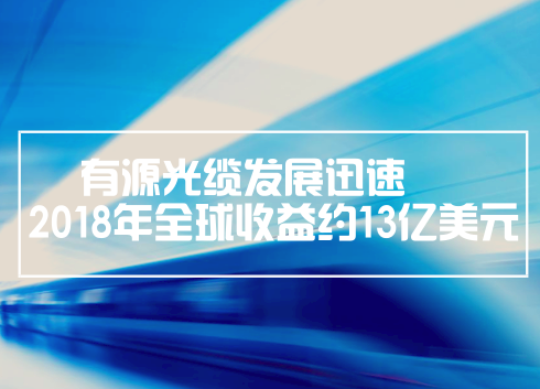 　　美國通訊產(chǎn)業(yè)研究機(jī)構(gòu)近日發(fā)布研究報(bào)告稱，有源光纜將會(huì)飛速發(fā)展，2018年全球市場收益約為13億美元，到2023年這一數(shù)據(jù)將增至74億美元。  　　有源光纜在傳輸?shù)倪^程中通過轉(zhuǎn)變的原理，從電轉(zhuǎn)光，光再轉(zhuǎn)電的一個(gè)過程，可以達(dá)到零阻抗，信號(hào)無壓縮，從而可以增強(qiáng)網(wǎng)絡(luò)結(jié)構(gòu)并提高運(yùn)營效率，同時(shí)大數(shù)據(jù)中心的建設(shè)也推動(dòng)著對(duì)有源光纜的需求
