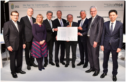 
            	?在十個(gè)領(lǐng)域開(kāi)展行動(dòng)加強(qiáng)網(wǎng)絡(luò)信息安全?呼吁政府機(jī)構(gòu)專(zhuān)職管理并在企業(yè)任命首席信息安全官?為重大基礎(chǔ)設(shè)施和物聯(lián)網(wǎng)解決方案建立獨(dú)立認(rèn)證?九個(gè)合作伙伴在慕尼黑安全會(huì)議上聯(lián)合發(fā)布首個(gè)網(wǎng)絡(luò)信息安全憲章西門(mén)子將在今天舉行的慕尼黑安全會(huì)議上與業(yè)界的八個(gè)合作伙伴簽署首個(gè)致力于提升網(wǎng)絡(luò)信息安全的共同憲章。該《信任憲章》（Charter of Trust）由西門(mén)子發(fā)起，呼吁制定網(wǎng)絡(luò)信息安全領(lǐng)域的規(guī)則和標(biāo)準(zhǔn)以建立信任，從而進(jìn)一步深化數(shù)字化發(fā)展