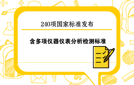 　　【中國(guó)儀表網(wǎng) 儀表標(biāo)準(zhǔn)】3月15日，國(guó)家質(zhì)量監(jiān)督檢驗(yàn)檢疫總局、國(guó)家標(biāo)準(zhǔn)化管理委員會(huì)批準(zhǔn)發(fā)布了《普通螺紋 公差》等240項(xiàng)國(guó)家標(biāo)準(zhǔn)和4項(xiàng)國(guó)家標(biāo)準(zhǔn)修改單。  　　240項(xiàng)國(guó)家標(biāo)準(zhǔn)中包含多項(xiàng)氣相色譜、振動(dòng)與沖擊傳感器、熱電偶、無(wú)損檢測(cè)儀器、在線振動(dòng)測(cè)量系統(tǒng)等儀器儀表分析檢測(cè)標(biāo)準(zhǔn)，現(xiàn)摘錄如下