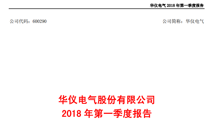                        華儀電氣近日發(fā)布2018年第一季度報告，一季度公司營收2億元，同比增長4.81%，凈利潤443萬元，同比增長203.9%。 華儀電氣主要業(yè)務(wù)涵蓋輸配電、風(fēng)電、環(huán)保、金融投資四個產(chǎn)業(yè)板塊，并積極開拓國際貿(mào)易、工程總包等業(yè)務(wù)板塊