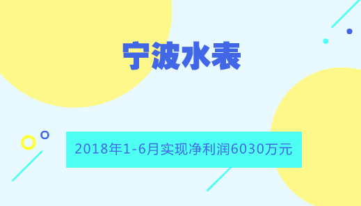 　　【中國(guó)儀表網(wǎng) 儀表企業(yè)】8月14日，寧波水表發(fā)布2018年半年報(bào)。報(bào)告顯示，2018年1-6月，公司實(shí)現(xiàn)營(yíng)收4.37億元，同比增長(zhǎng)17.32%；實(shí)現(xiàn)歸母凈利潤(rùn)6029.70萬(wàn)元，同比增長(zhǎng)14.08%