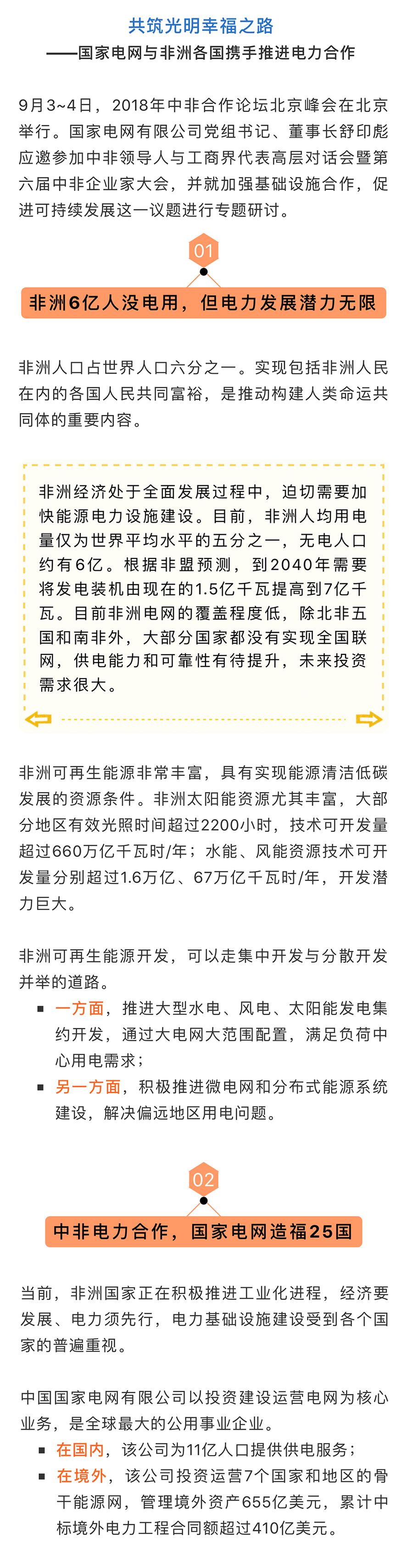 　　接下來，國家電網(wǎng)將在非洲重點推進(jìn)這5方面工作!（來源：微信公眾號 中國電力報 ID：zgdlb_CEPN 作者：朱怡）  