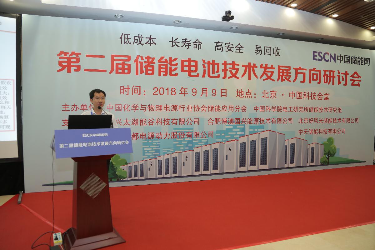 
	中國(guó)儲(chǔ)能網(wǎng)訊：9月9日，第二屆儲(chǔ)能電池技術(shù)發(fā)展方向研討會(huì)在京召開。


	本次會(huì)議由中國(guó)化學(xué)與物理電源行業(yè)協(xié)會(huì)儲(chǔ)能應(yīng)用分會(huì)與中國(guó)科學(xué)院電工研究所儲(chǔ)能技術(shù)研究組聯(lián)合主辦，北京好風(fēng)光儲(chǔ)能技術(shù)有限公司、浙江南都電源動(dòng)力股份有限公司、中天儲(chǔ)能科技有限公司、長(zhǎng)興太湖能谷科技有限公司及合肥博澳國(guó)興能源技術(shù)有限公司等單位聯(lián)合支持