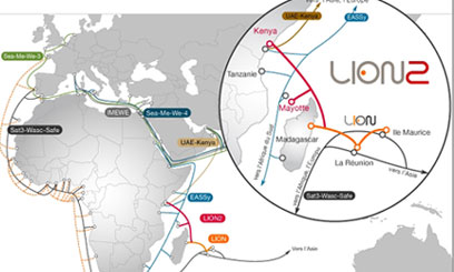 
	
                    
	【電纜網(wǎng)訊】據(jù)毛里求斯電信公司Emtel透露，印度洋海底光纜系統(tǒng)2號(hào)，即LION2，日前在距離肯尼亞海岸8-9公里處發(fā)生故障。

	

	據(jù)初步調(diào)查，海上作業(yè)是導(dǎo)致LION2海底光纜系統(tǒng)發(fā)生故障的原因